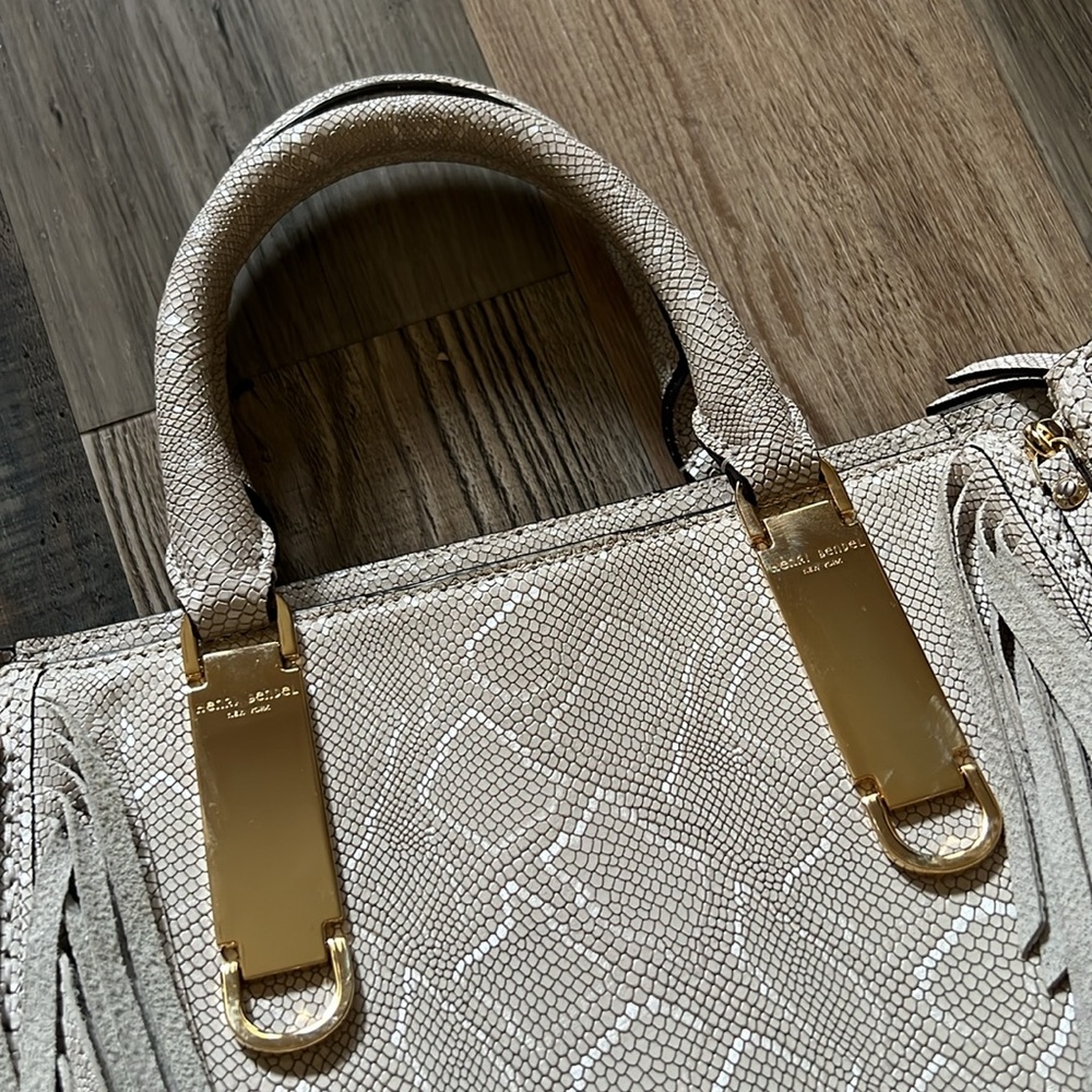 Henri Bendel A List Python Embossed Expandable Sa… - image 2